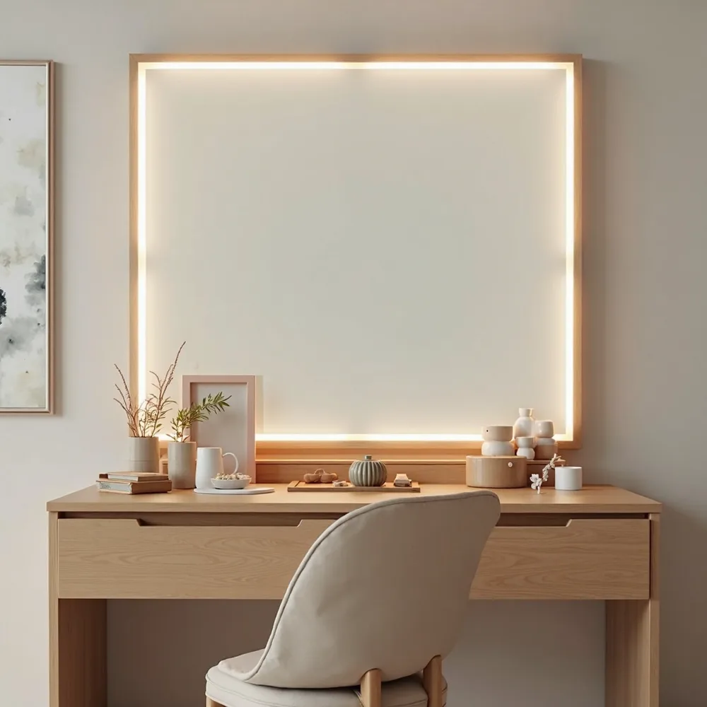میز آرایش با آینه LED
